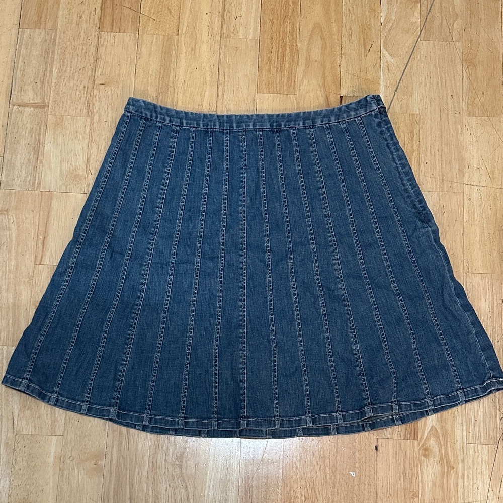 Vintage Talbots Dark Indigo Paneled Denim Skater Skirt